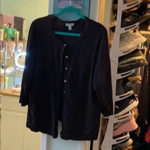 Black cardigan three-quarter length sleeve